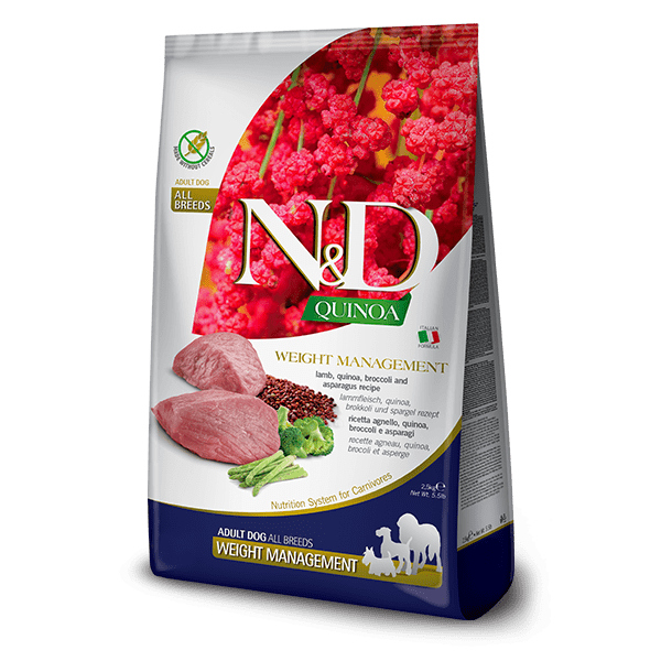 ND DOG QUINOA WEIGHT MANAGEMENT LAMB MEDIUM/MAXI 2,5KG