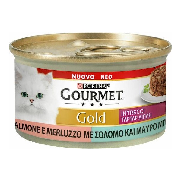 GOURMET GOLD ΤΑΡΤΑΡ ΜΕ ΣΟΛΟΜΟ&ΜΑΥΡΟ ΜΠΑΚΑΛΙΑΡΟ 85G