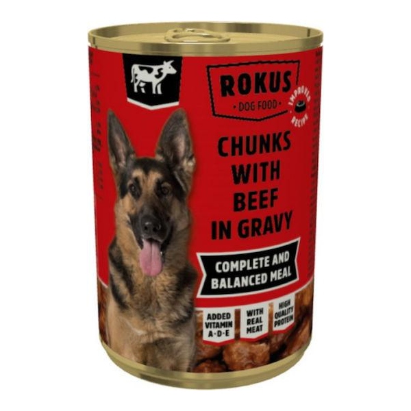 ROKUS ΚΟΝΣΕΡΒΑ ΣΚΥΛΟΥ ΜΕ ΒΟΔΙΝΟ 1250GR