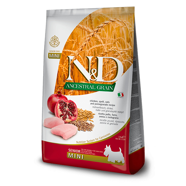N&D LOW GRAIN DOG CHICKEN & POMEGRANATE SENIOR MINI 2,5KG