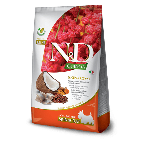 ND DOG QUINOA SKIN & COAT HERRING COCONUT MINI 2.5KG