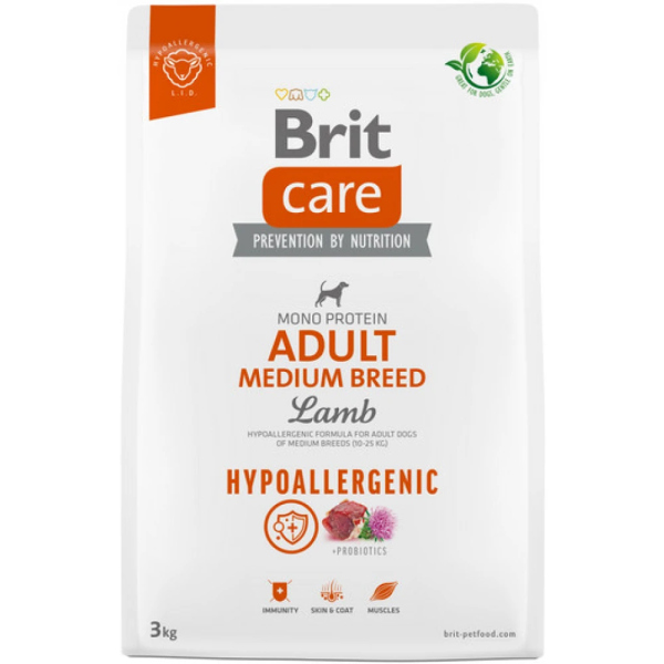 BRIT CARE DOG HYPOALLERGENIC ADULT MEDIUM LAMB 3KG