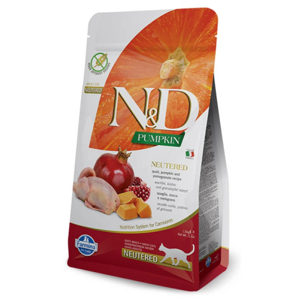 N&D CAT PUMPKIN NEUTERED QUAIL 5KG