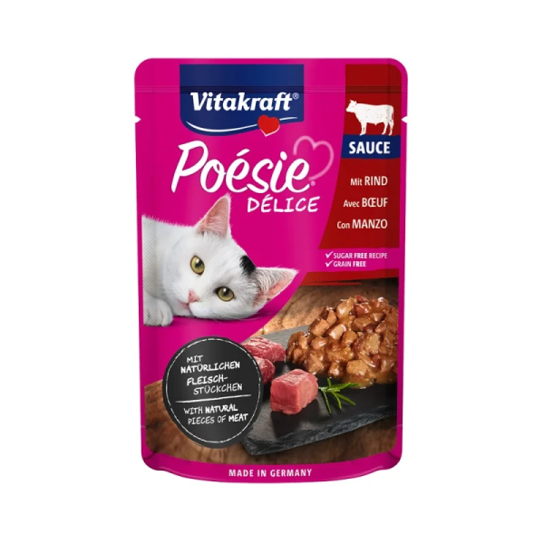 VITAKRAFT ΦΑΚΕΛΑΚΙ ΓΑΤΑΣ POESIE DELISAUCE BEEF 85G