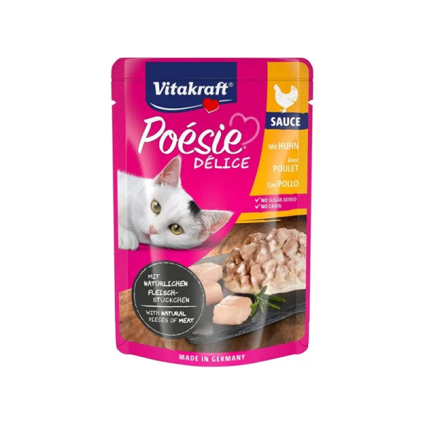 VITAKRAFT ΦΑΚΕΛΑΚΙ ΓΑΤΑΣ POESIE DELIGELLE CHICKEN FILET 85G