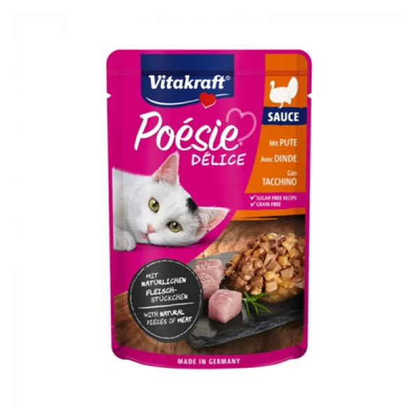 VITAKRAFT ΦΑΚΕΛΑΚΙ ΓΑΤΑΣ POESIE DELIGELLE TURKEY BREAST 85G