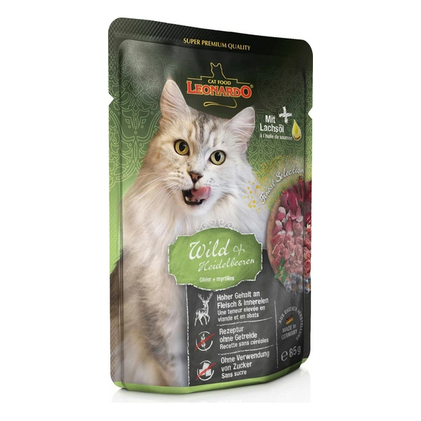 LEONARDO ΦΑΚΕΛΑΚΙ ΓΑΤΑΣ VENISON & BLUEBERRY 85G