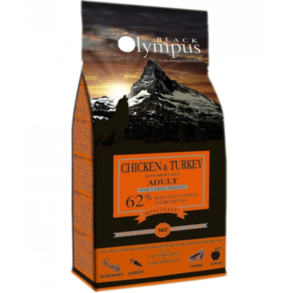 OLYMPUS LOW GRAIN ADULT MAXI CHICKEN & TURKEY & BROWN RICE 12KG