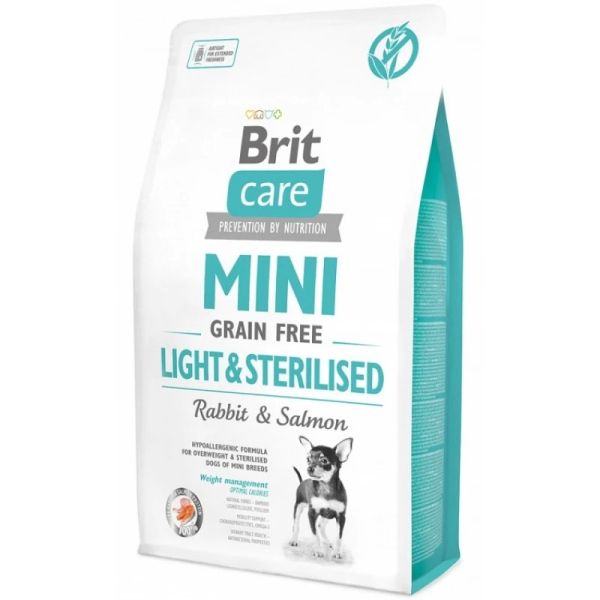 BRIT CARE MINI GRAIN FREE LIGHT & STERILISED 2KG