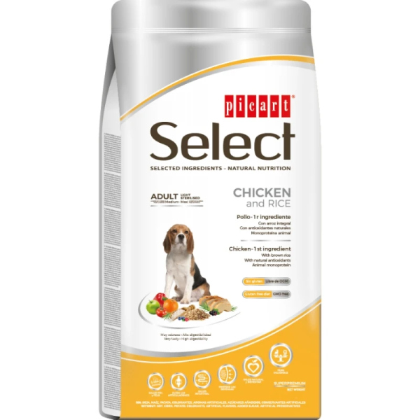 SELECT ADULT LIGHT-STERILISED CHICKEN & RICE 12KG