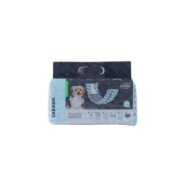 M-PETS CARBON DIAPERS - MALE DOG (S) 18TMX 15 - 30CM