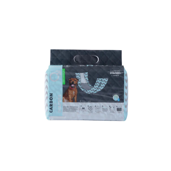 M-PETS CARBON DIAPERS - MALE DOG (M) 18TMX 28 - 42CM