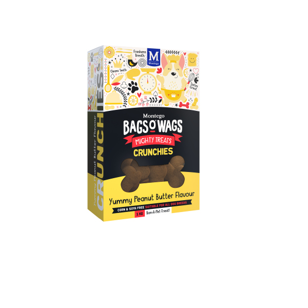 BAGS O' WAGS CRUNCHIES PEANUT BUTTER 1KG